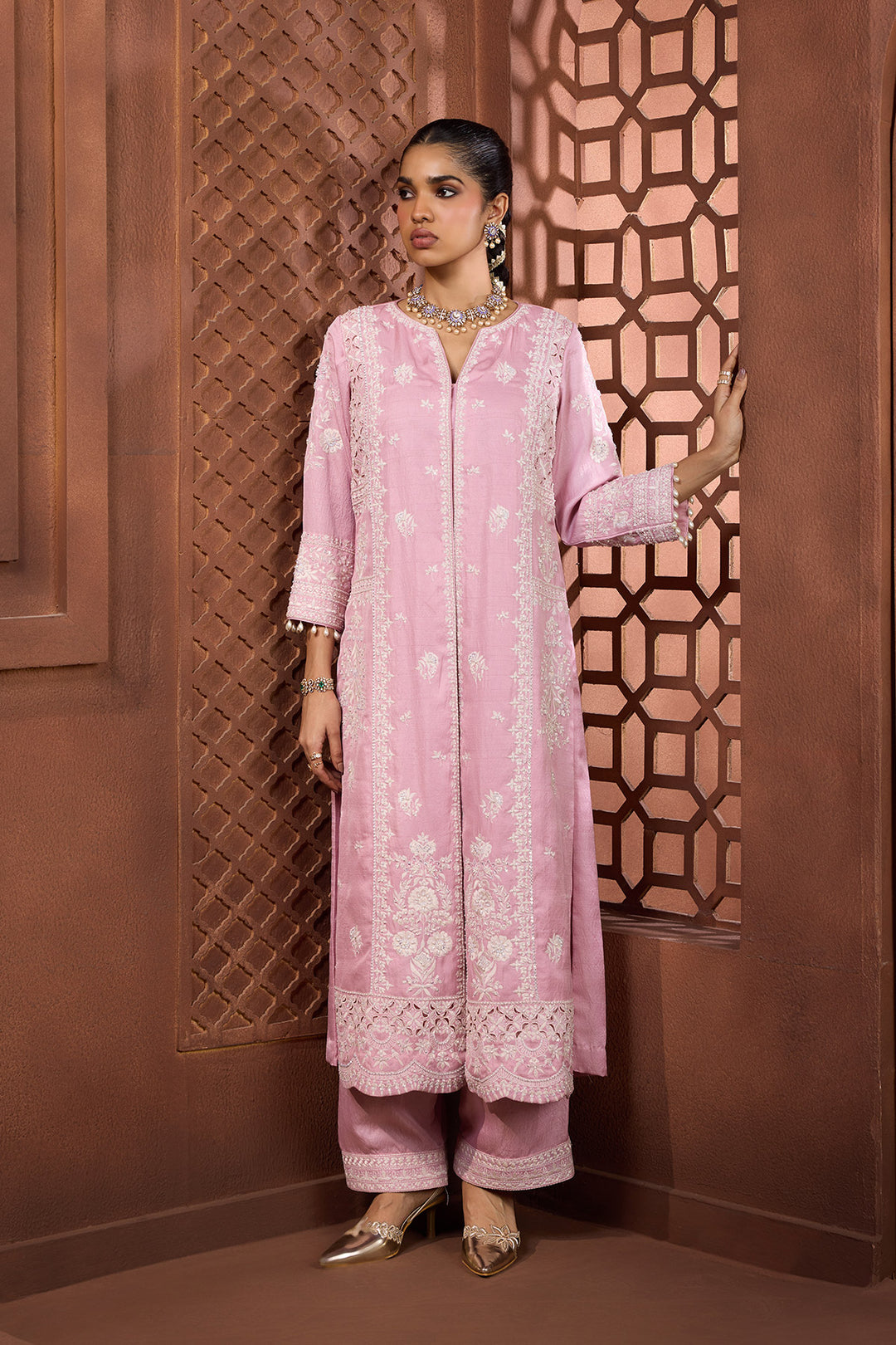 Gulabi Jaal Set